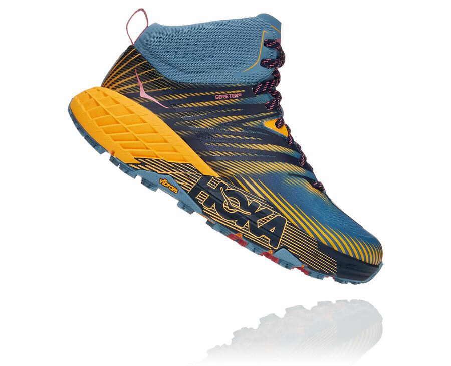 Hoka Australia One One Speedgoat Mid GORE-TEX 2 - Womens Trail Shoes Blue - LDKFS-6301